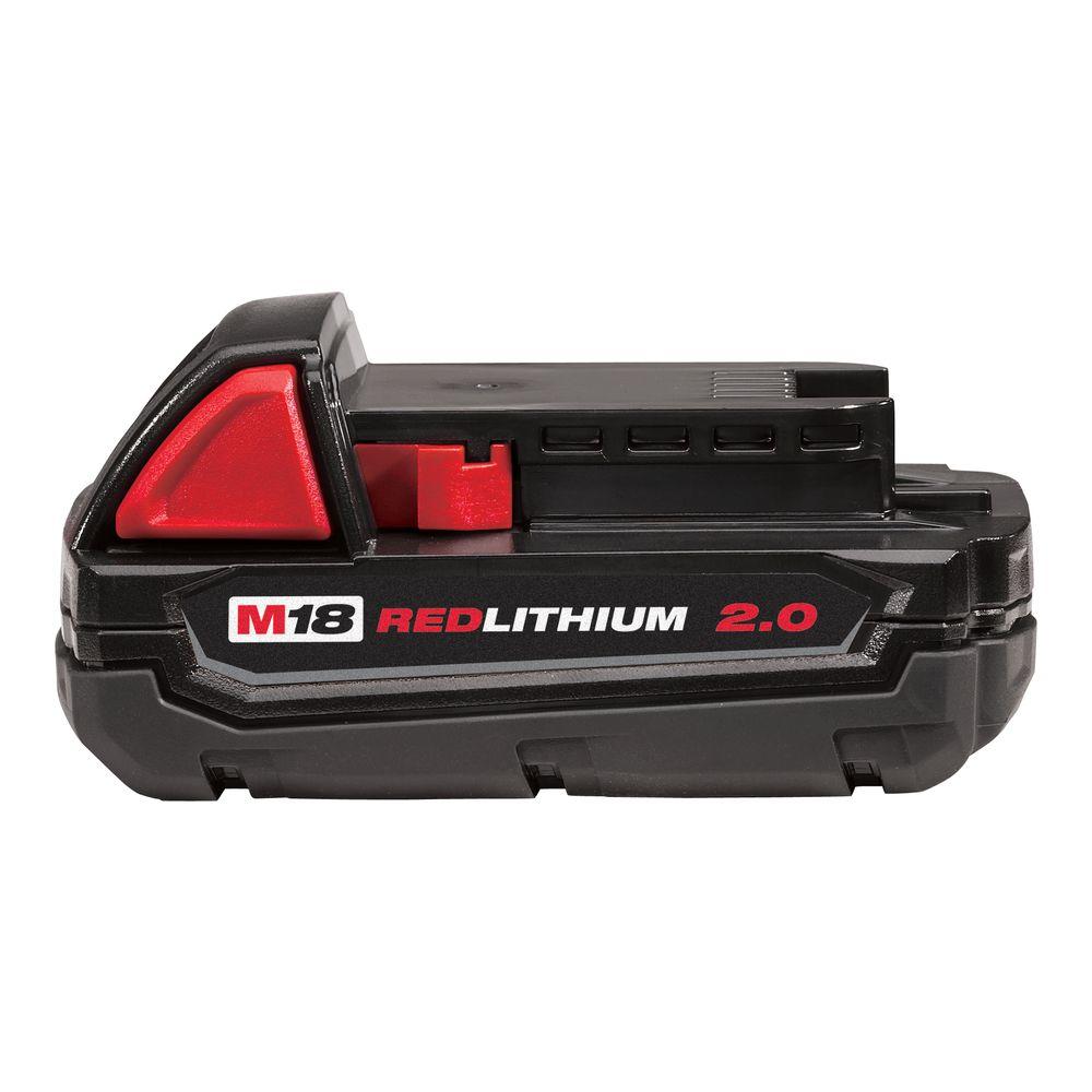 Milwaukee M18 18-Volt Lithium-Ion 2.0 Ah Compact Battery-48-11-1820 - The Home Depot