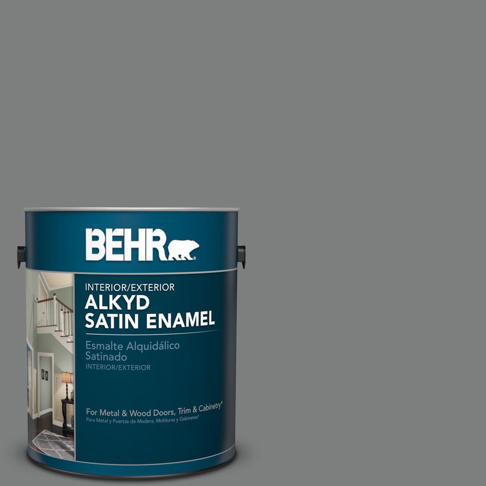 BEHR Premium Plus 1gal. N5206 Asphalt Gray Satin Enamel Exterior