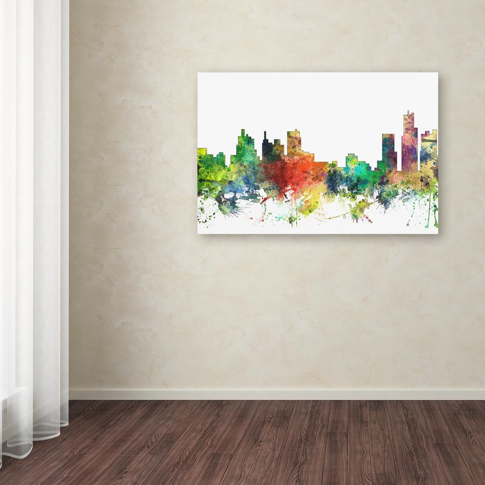 30 In X 47 Detroit Michigan Skyline Sp By Marlene Watson Printed Canvas Wall Art