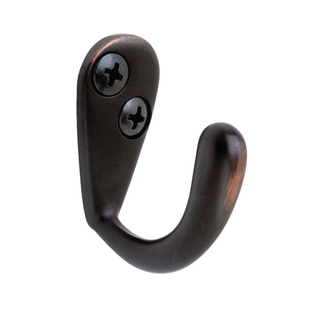 Amerock 15 Lb Oil Rubbed Bronze Small Single Prong Hook