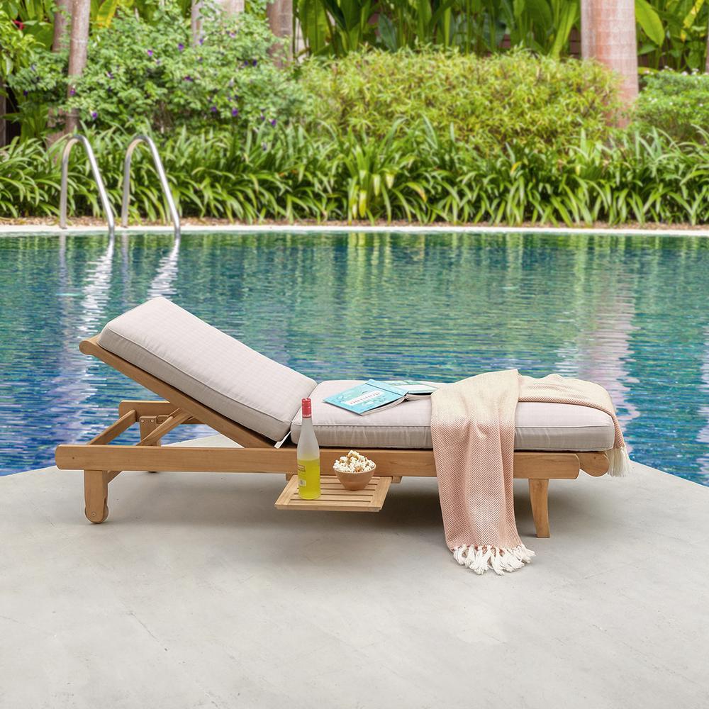 Cambridge Casual Mosko Teak Outdoor Chaise Lounge With Beige Cushions Hd 190240t Bg The Home Depot - Pacific Casual Padded Woven Chaise Lounge With Wheels Cambridge Casual Mosko Teak Outdoor Chaise Lounge With Beige Cushions Hd 190240t Bg The Home Depot - Pacific Casual Padded Woven Chaise Lounge With Wheels