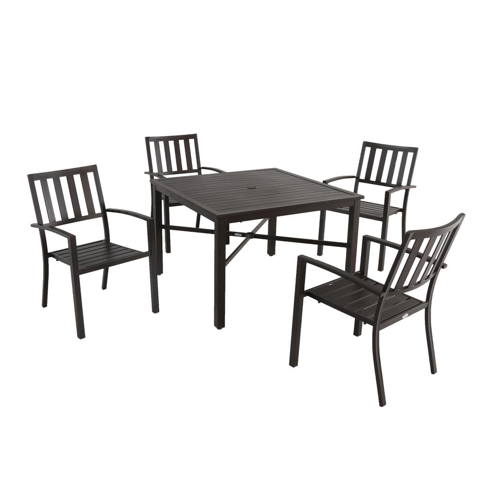 Hampton Bay Mix And Match Square Metal Outdoor Dining Table Fts70660 The Home Depot