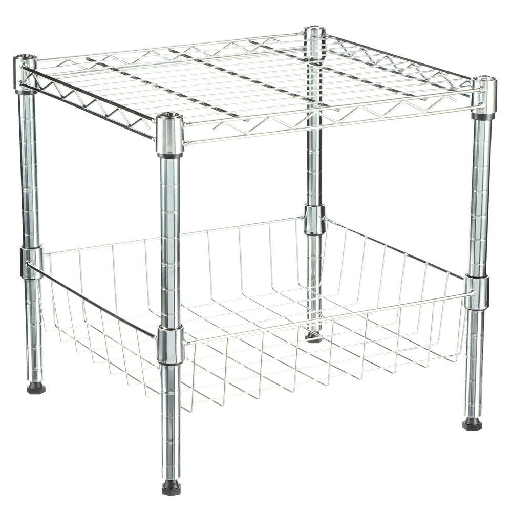 Whitmor Supreme Shelving Collection 15 In X Stacking Whitmor Supreme Shelving Collection 15 In X Stacking Shelf With Basket