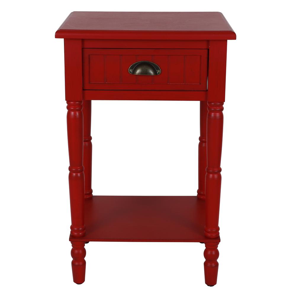 Decor Therapy Red Accent Tables Living Room Furniture The Bailey Bead Antique Red Side Table