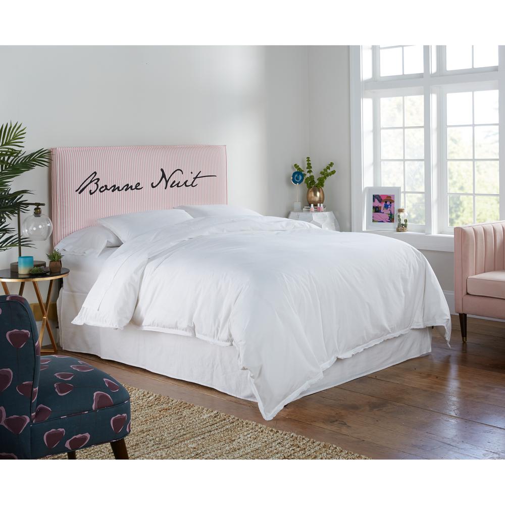 Skyline Furniture Bonne Nuit Eng Pink California King French Seam Bonne Nuit Eng Pink California King French Seam Slipcover Headboard