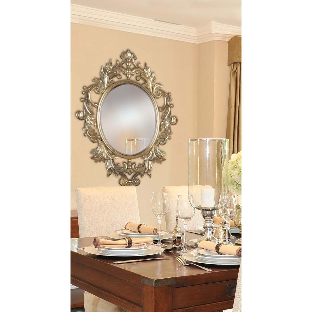 Oval Mirrors Wall Decor The Home Depot Oval Polyurethane Framed Mirror