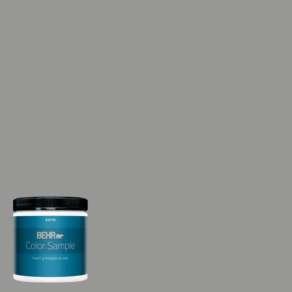 BEHR PREMIUM PLUS 8 oz. PPU2419 Shark Fin Satin Enamel Interior Paint