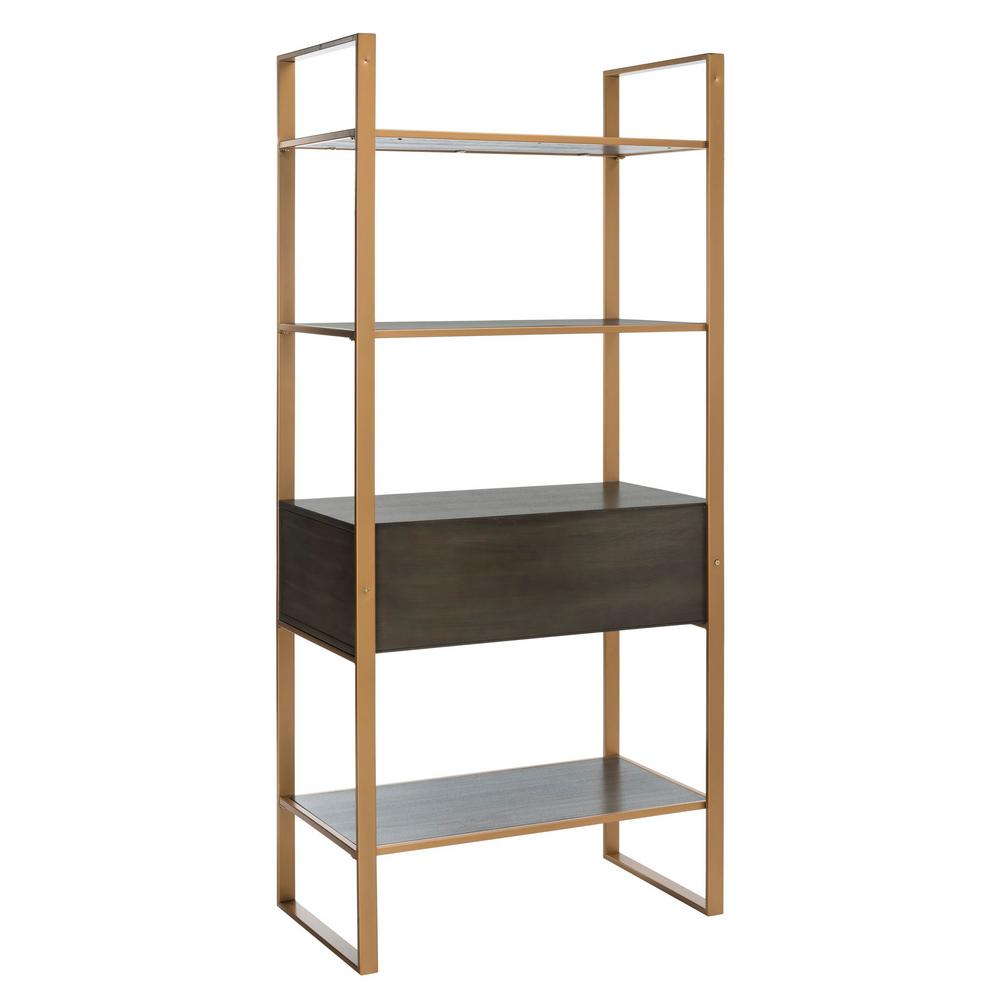 Safavieh Skylar Gold Gray 4 Tier 1 Drawer Etagere Etg6204a The