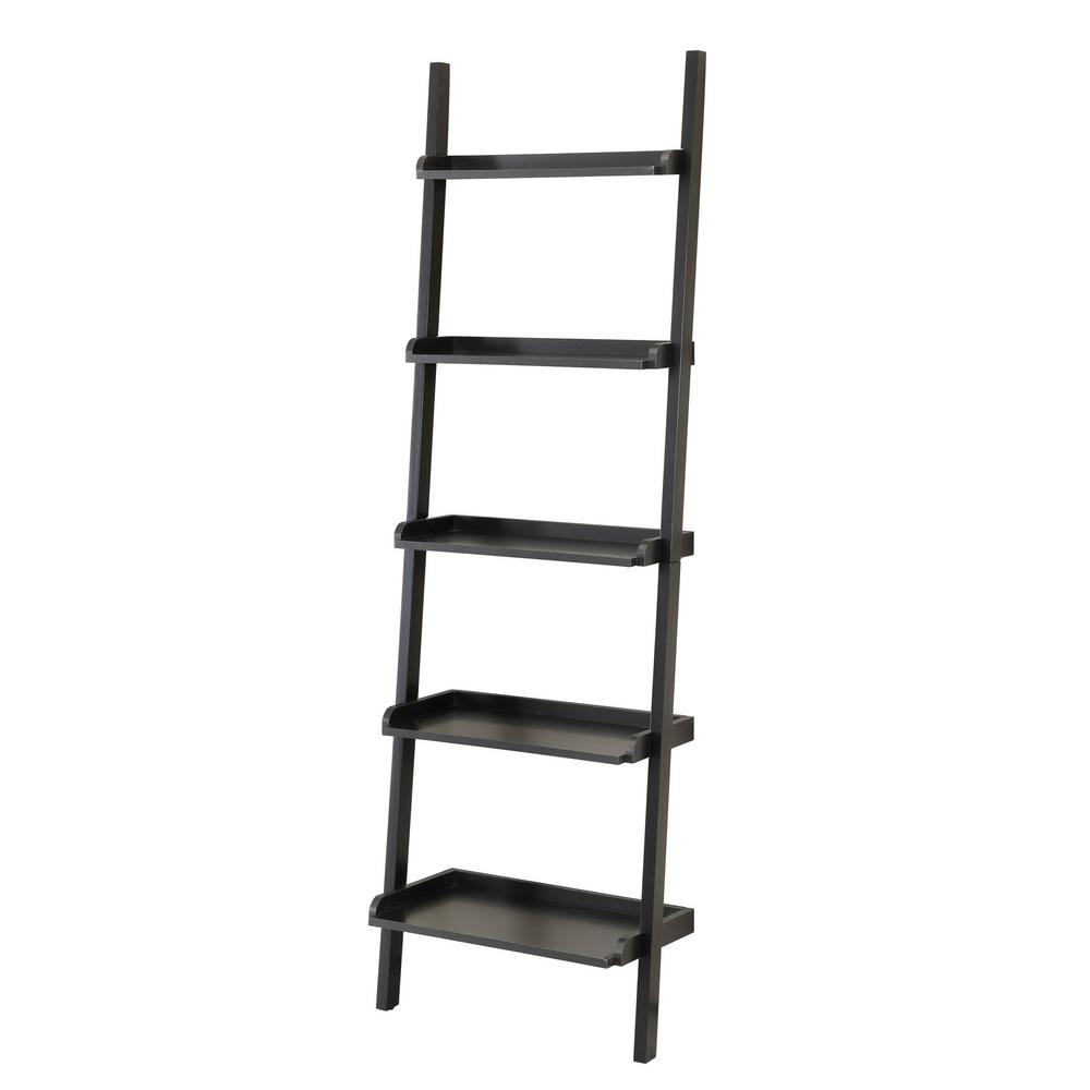 OSP Home Furnishings Corner 5Shelf Ladder Bookcase in Espresso ES22