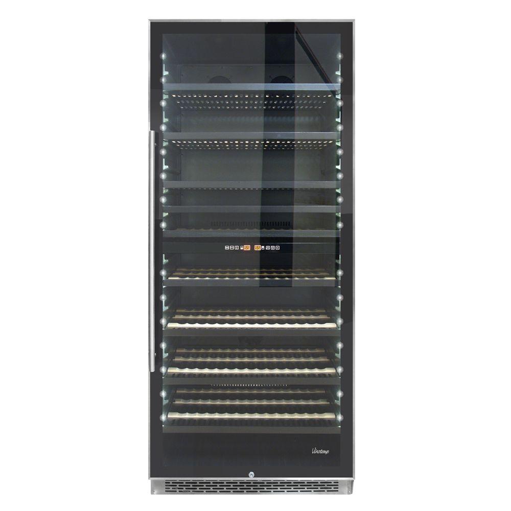 Vinotemp 300 Bottle Dual Zone Wine Cooler Vt Ss 2z The Home Depot Vinotemp 300 Bottle Dual Zone Wine Cooler