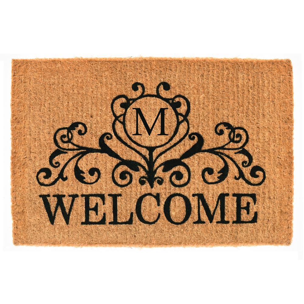 Home & More Kingston 24 in. x 36 in. Monogram M Door Mat