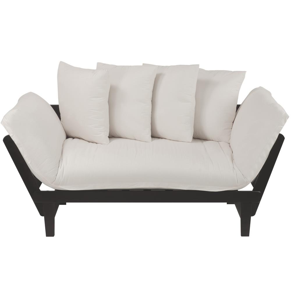 Casual Home Casual Espresso Frame/Ivory Fabric Cover Lounger Sofa Bed41152  The Home Depot
