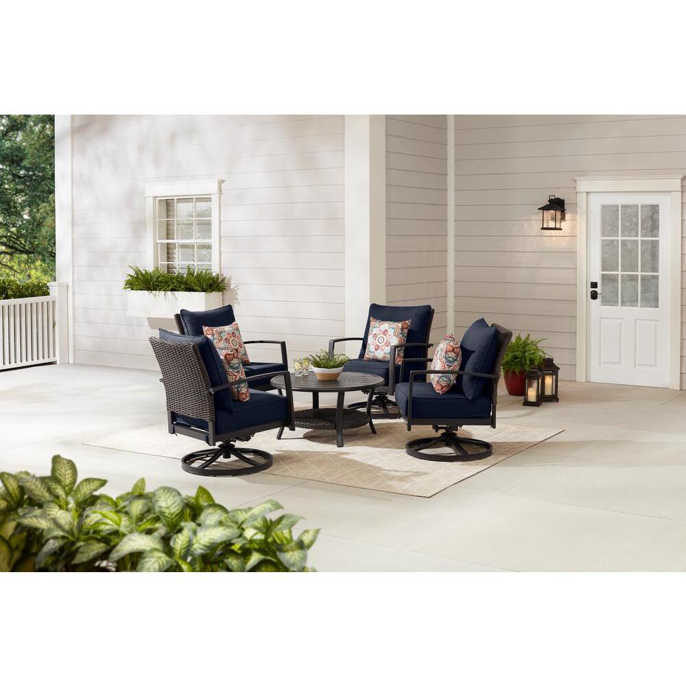 Hampton Bay Whitfield Dark Brown Wicker Outdoor Patio Motion