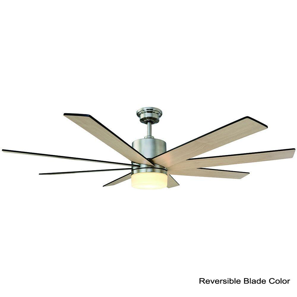 Home Decorators Collection Kingsbrook 60 In Led Brushed Nickel Ceiling Fan With Light Kit Works With Google Assistant And Alexa