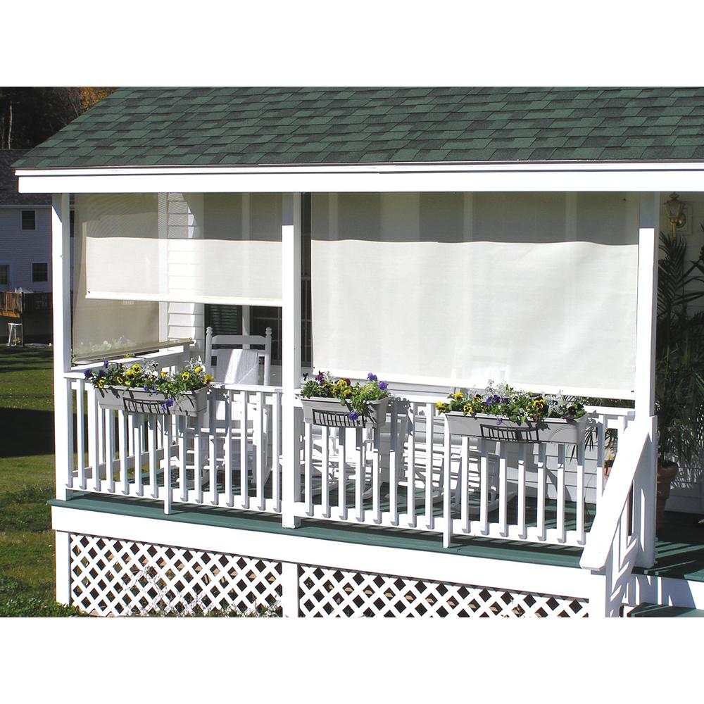 White Cordless Light Filtering Uv Protection Vinyl Manual Roll Up