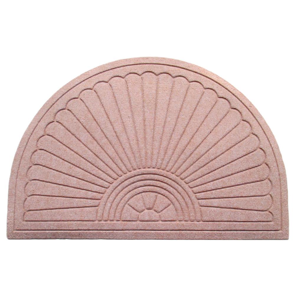 A1HC Semicircle Light Brown 24 in. x 36 in. EcoPoly Indoor/Outdoor Mat