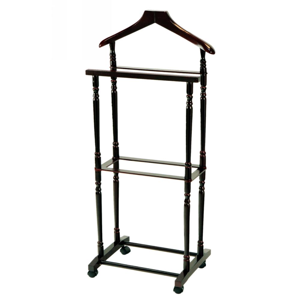 MegaHome Espresso Men Suit Valet Stand With Suit Hanger F2014