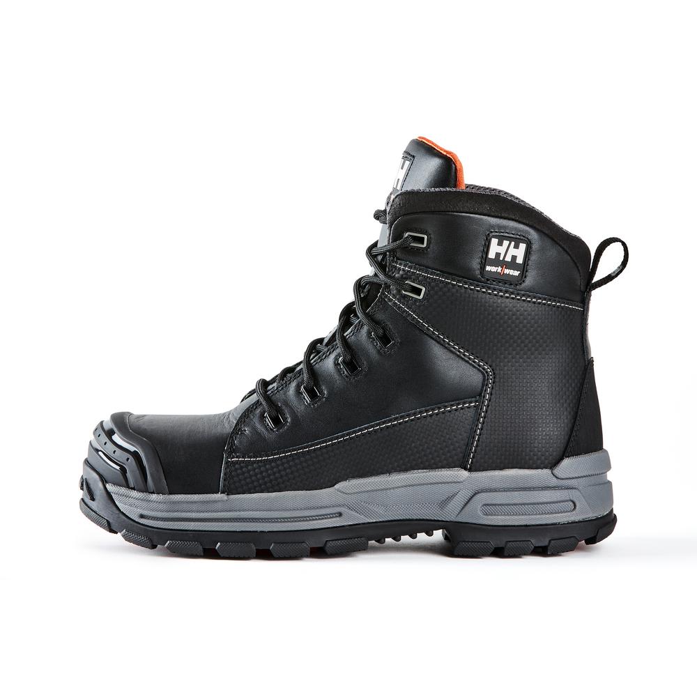 black and orange work boots