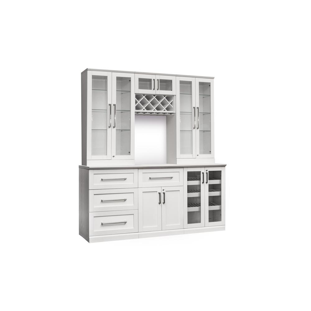 Newage Products Home Bar 7 Piece White Shaker Style Cabinet Newage Products Home Bar 7 Piece White Shaker Style Cabinet