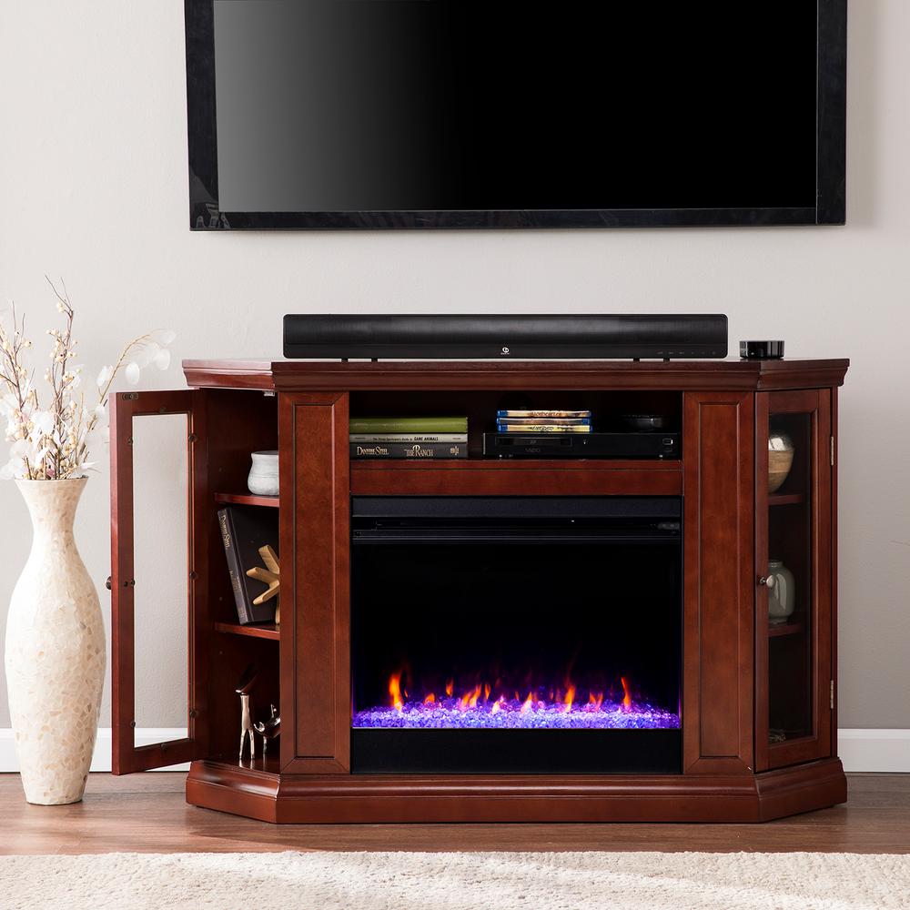 Southern Enterprises Cherry Fireplace Tv Stands Electric