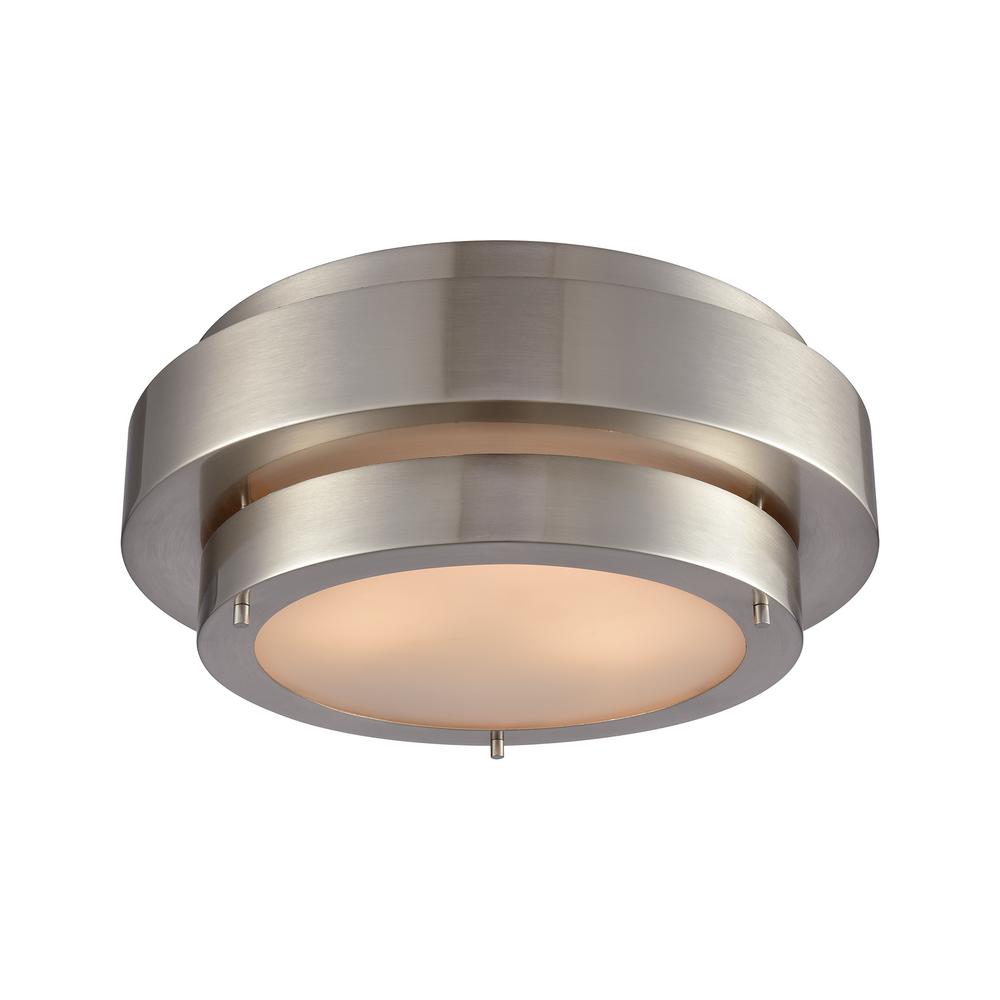 Titan Lighting Layers 3 Light Satin Nickel Flushmount Tn 473525 Layers 3 Light Satin Nickel Flushmount