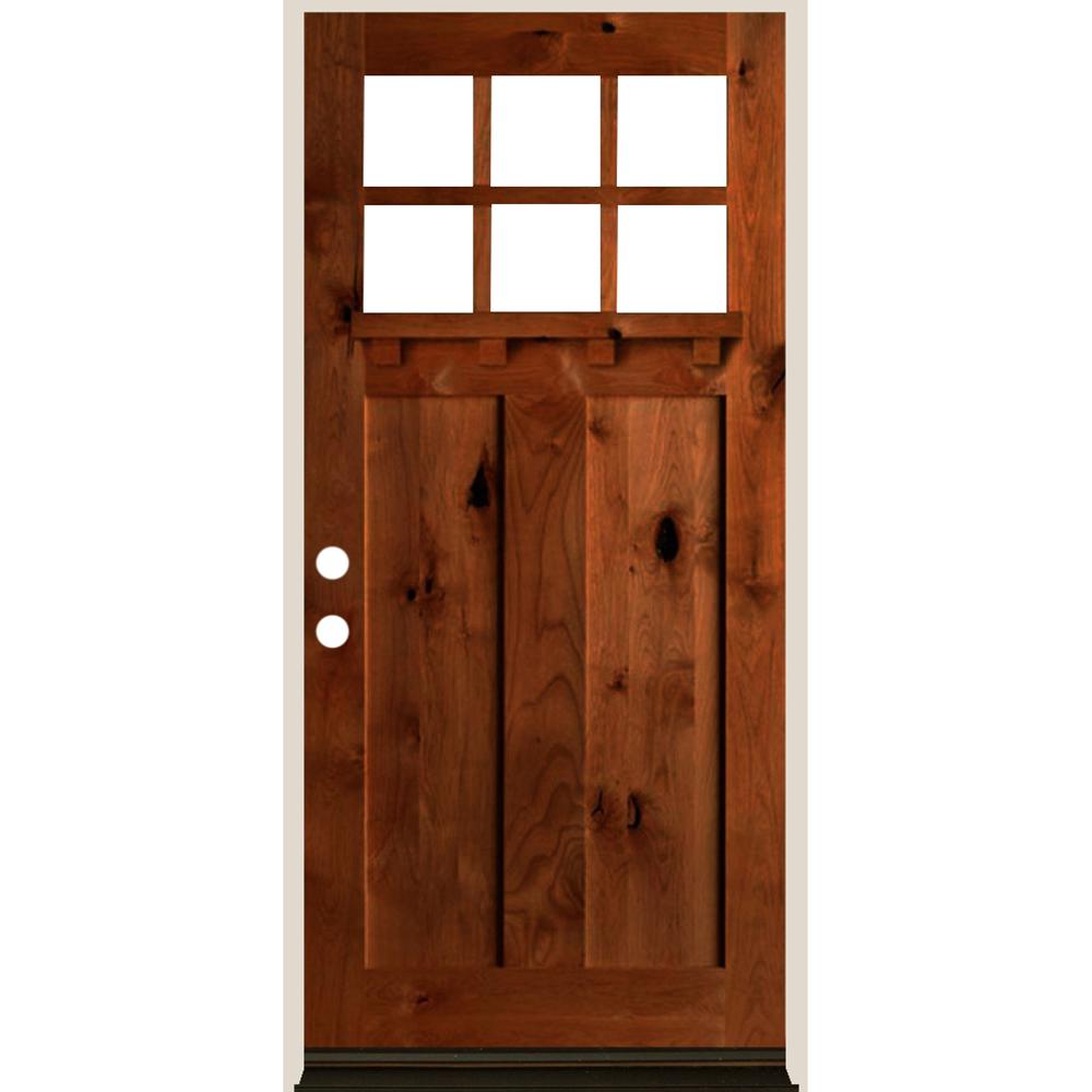 Krosswood Doors 36 In. X 80 In. Craftsman Right Hand 6-LIte English ...