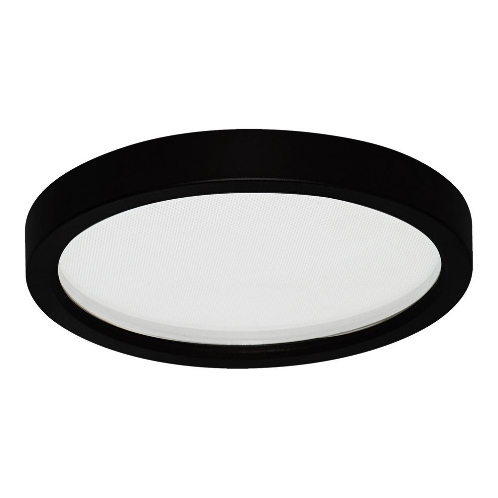 Round Slim Disk Length 5.5 in. Black New Construction Recessed