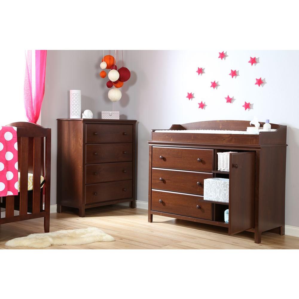 South Shore Cotton Candy 3 Drawer Sumptuous Cherry Changing Table