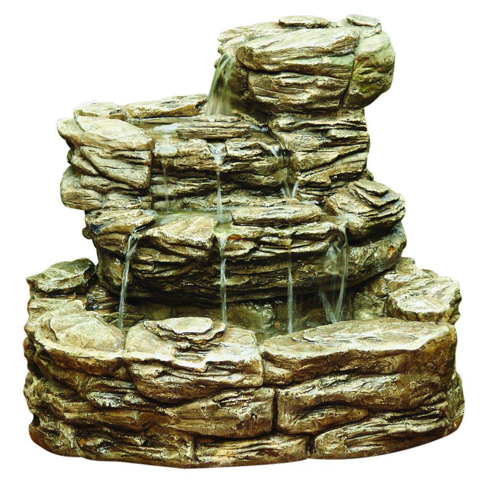 Hampton Bay Cement Rock Fountain 10856 The Home Depot