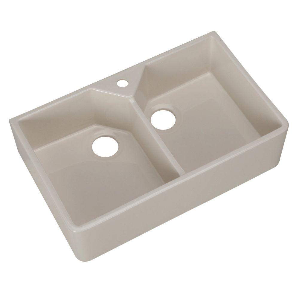 Pegasus Kitchen Sinks Kitchen The Home Depot   Bisque Pegasus Farmhouse Apron Kitchen Sinks Fs31 1bq 64 400 Compressed 