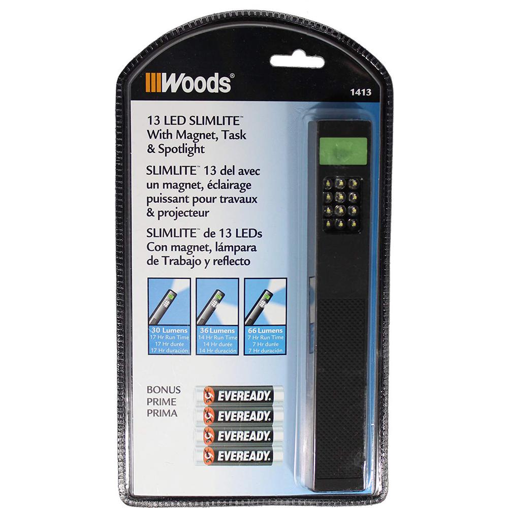 UPC 078693614132 product image for Woods SlimLite 13-LED Battery (4-AAA) Powered Portable Task Work Light | upcitemdb.com