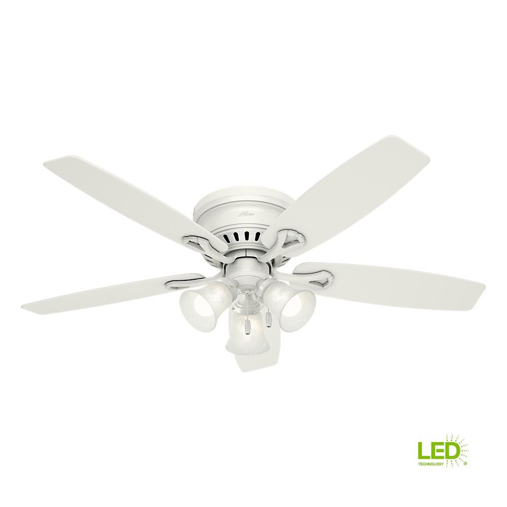 Hunter Oakhurst 52 In Led Low Profile Indoor White Ceiling Fan