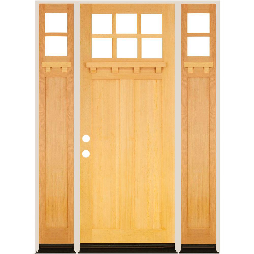 Krosswood Doors 36 in. x 96 in. Right Hand 6LIte Krosswood Doors 36 in. x 96 in. Right Hand 6LIte