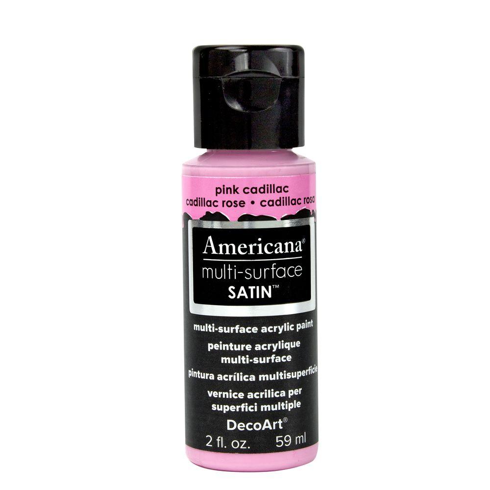 DecoArt Americana 2 Oz Pink Cadillac Satin Multi Surface Acrylic Paint 