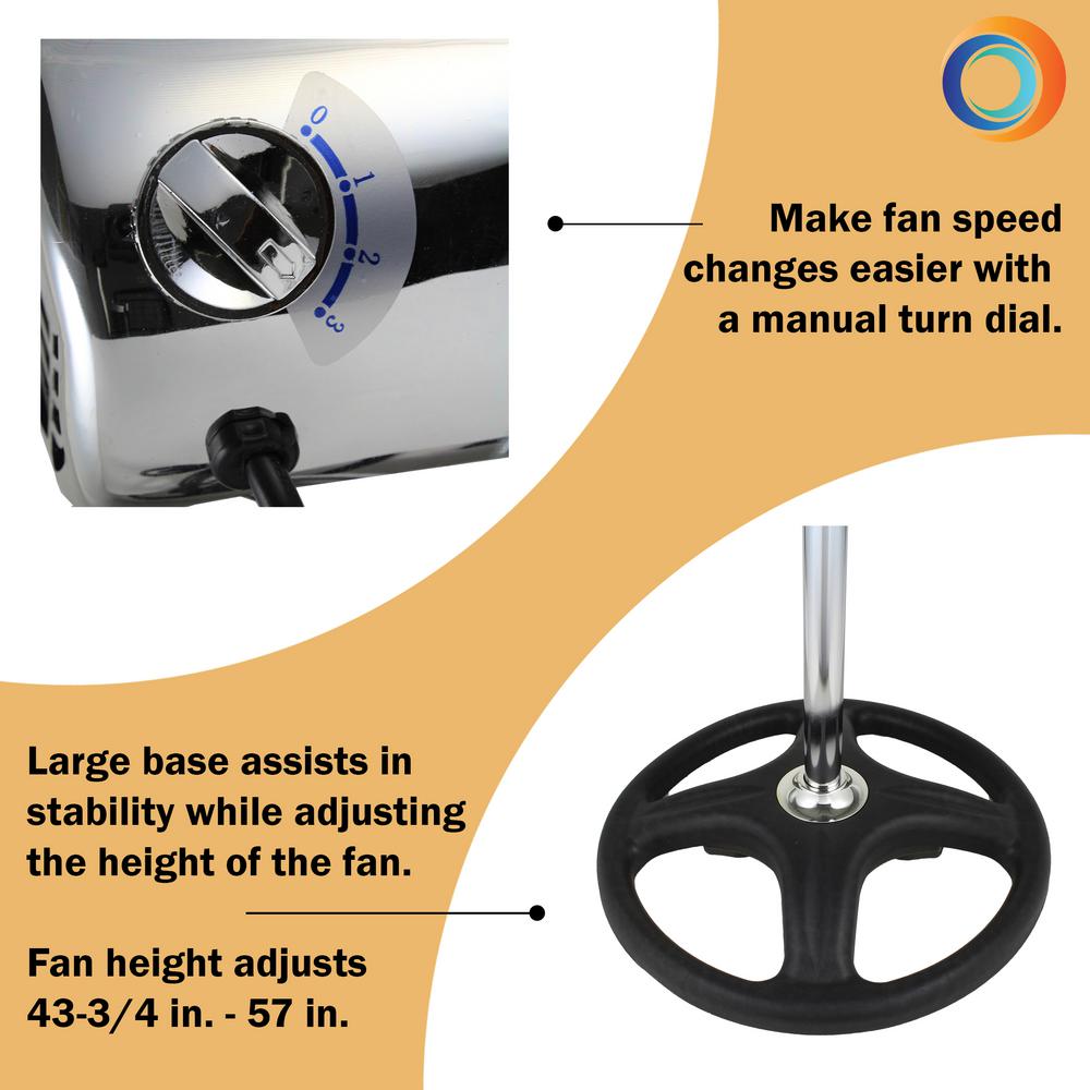 Comfort Zone 18 In High Velocity 3 Speed Industrial Oscillating