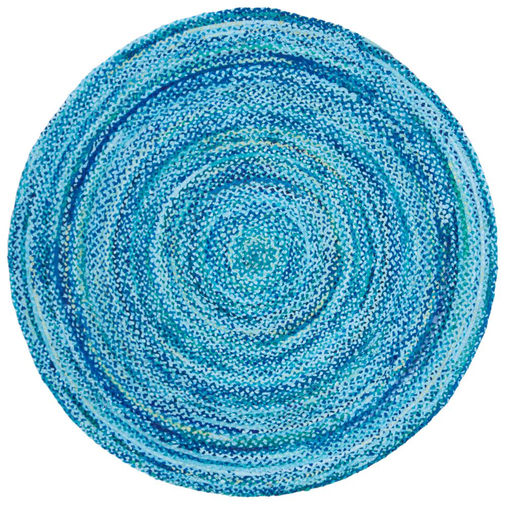 Safavieh Braided Turquoise 5 ft. x 5 ft. Round Area RugBRD452K5R