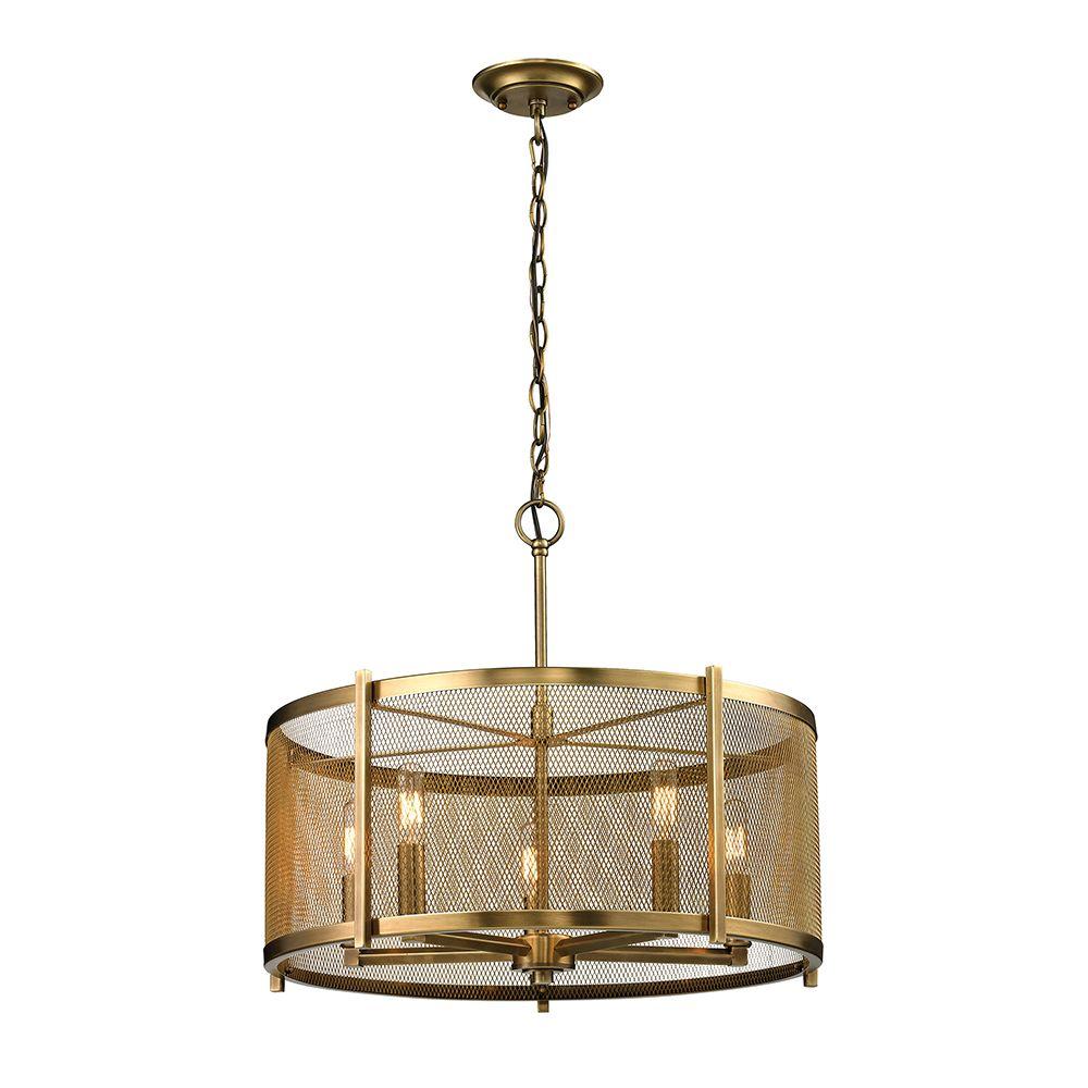 Titan Lighting Collection 5Light Aged Brass PendantTN1002