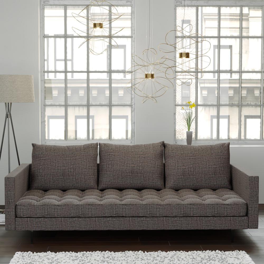 Manhattan Comfort Granville 3 Seat Beige Champaign Tweed Sofa 113