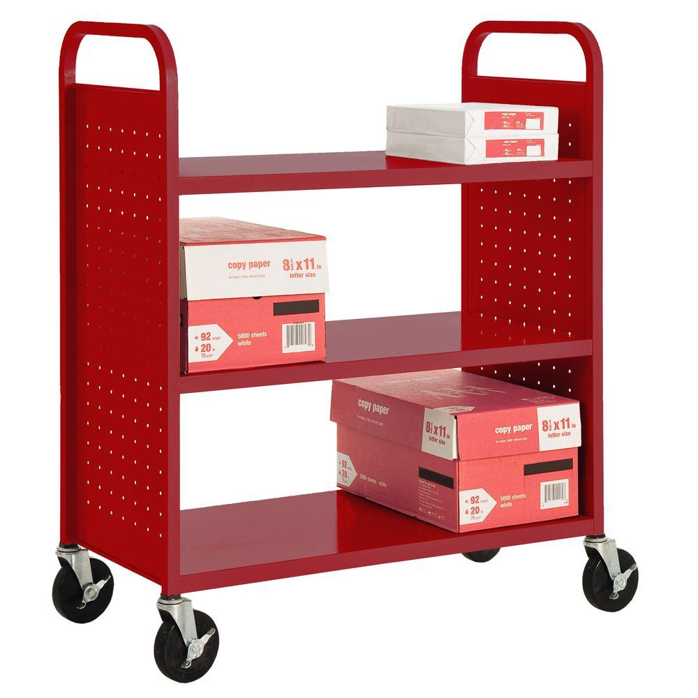 Sandusky Fire Engine Red Mobile Steel Bookcase Sf336 01 The Home
