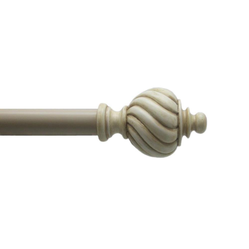 Home Decorators Collection 72 In 144 1 Turned Swirl Home Decorators Collection 72 In 144 1 Turned Swirl Single Rod Set Antique Cream 29 3910 133 The Depot
