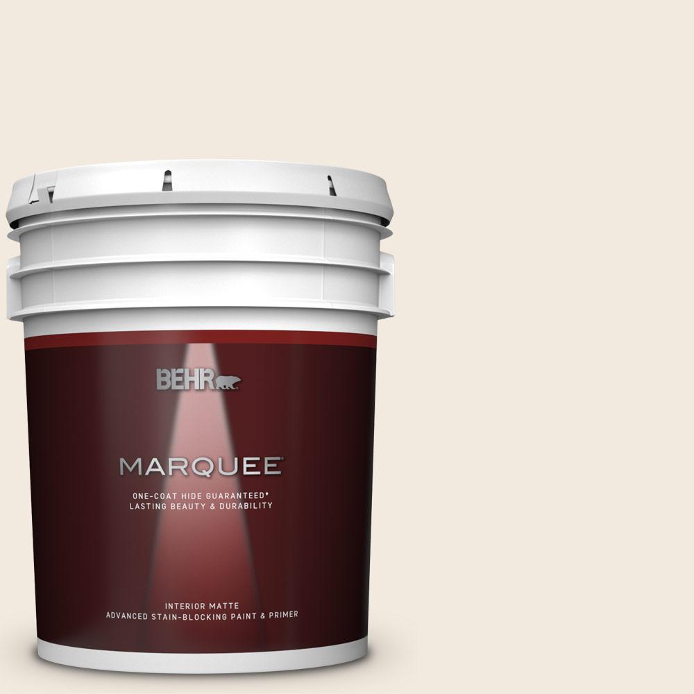 BEHR MARQUEE 5 Gal. #W-B-710 Almond Cream Matte Interior Paint And ...