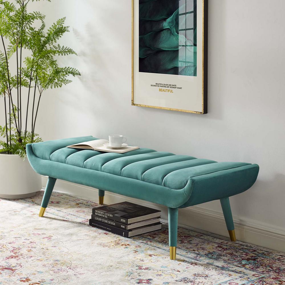 Modway Guess Teal Channel Tufted Performance Velvet Accent