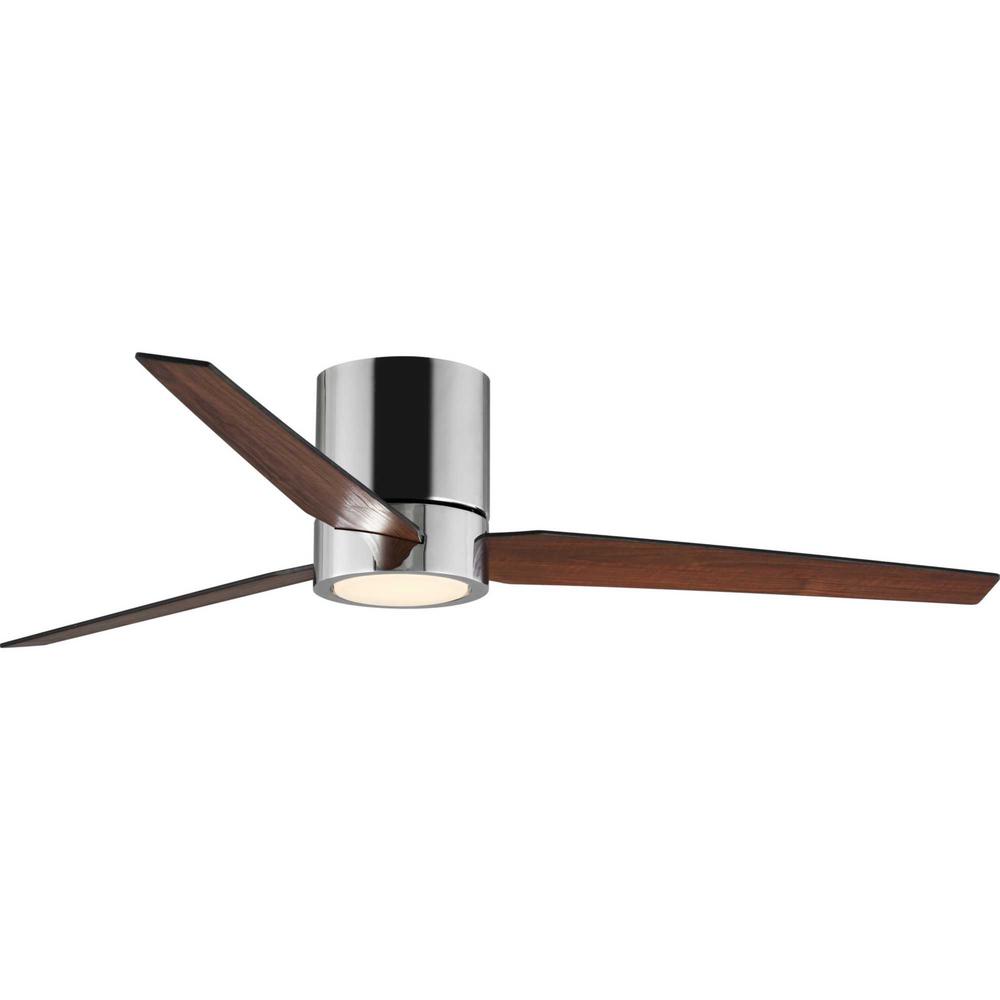 Progress Lighting Braden 56 In Integrated Led Polished Chrome Ceiling Fan With Light Kit