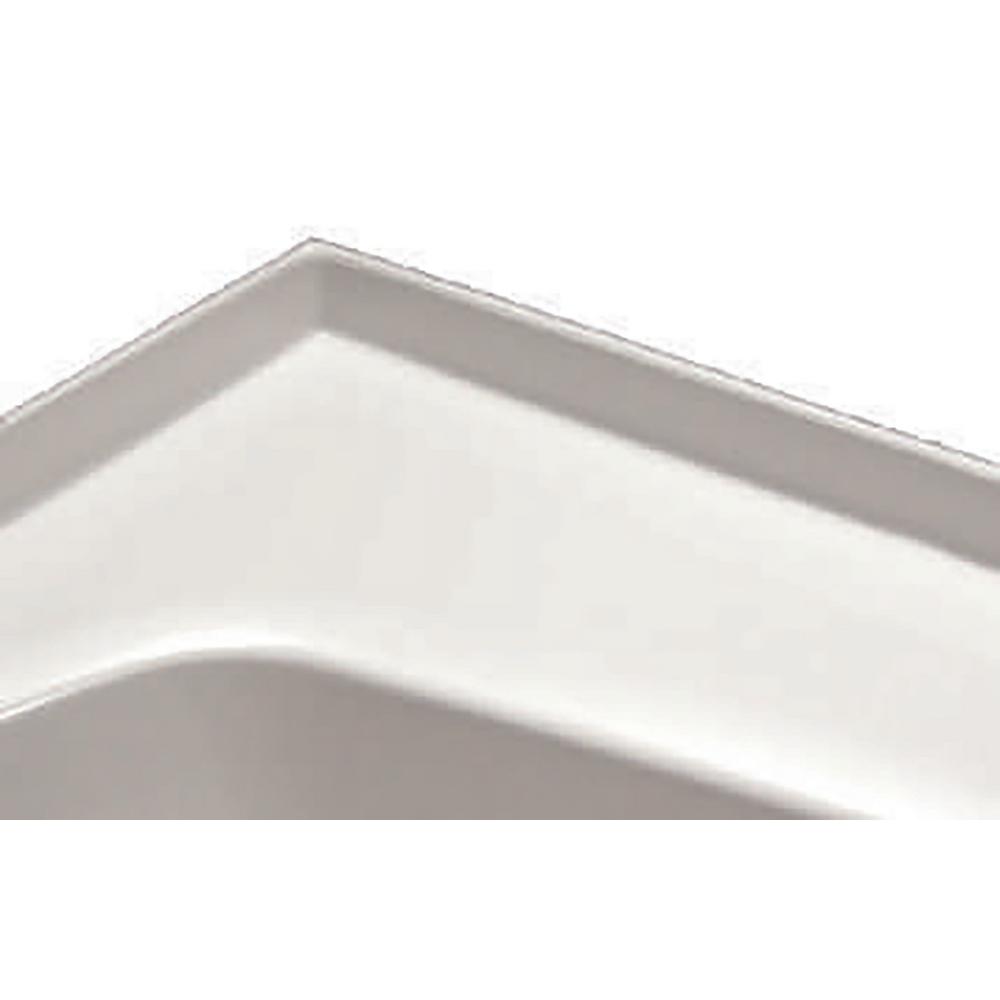 Hydro Systems 1-Side integral Tile Flange in White-FLA.MO-1-WHI - The