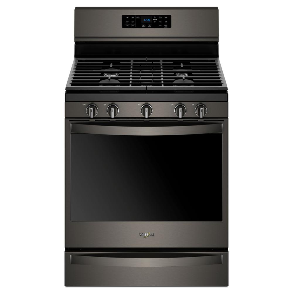 Whirlpool 5.8 cu. ft. Gas Freestanding Range in Black Stainless