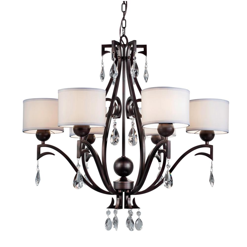 Forte Lighting 6-Light Antique Bronze Chandelier with ...