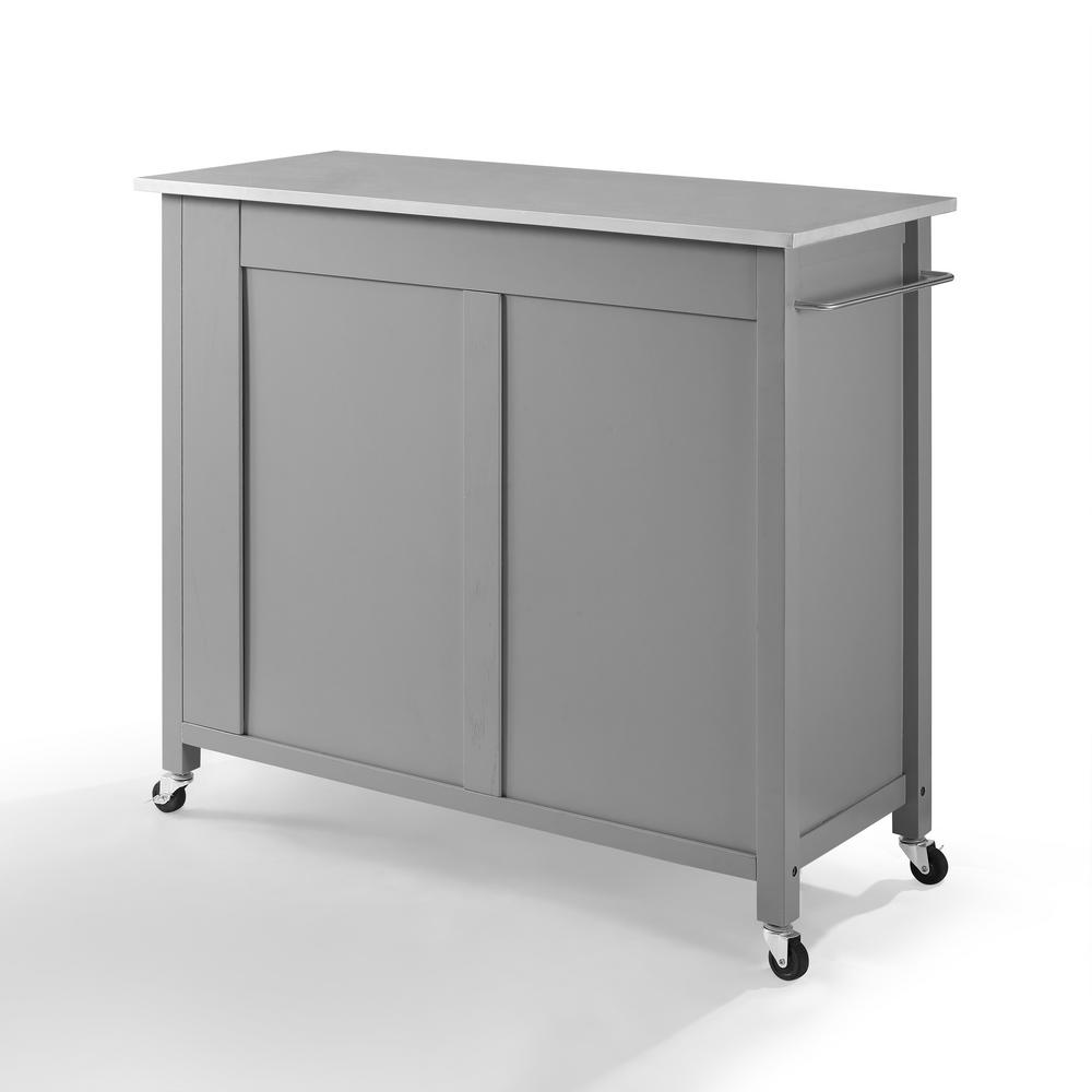 Crosley Furniture Savannah Gray With Stainless Steel Top Full Size Crosley Furniture Savannah Gray With