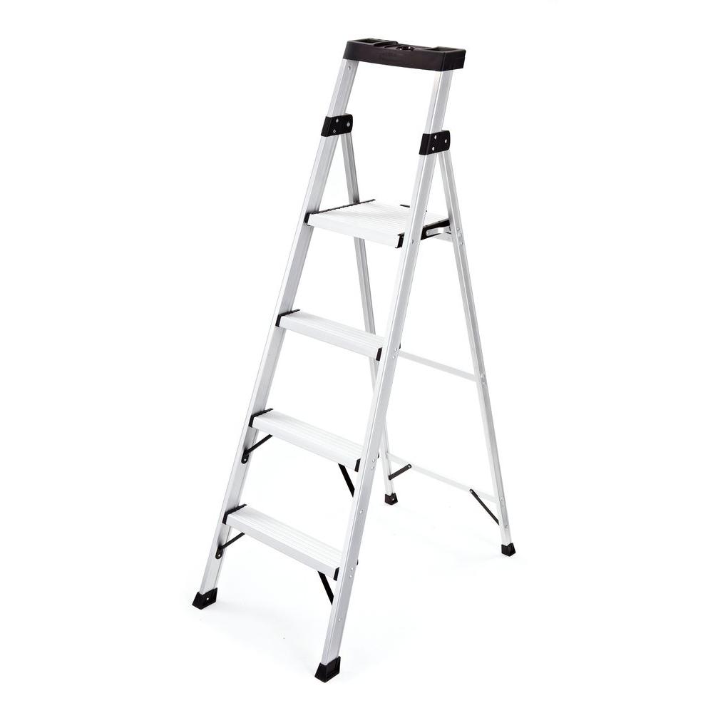 Rubbermaid 4 Step Aluminum Stool With 250 Lb Load Capacity Rubbermaid 4 Step Aluminum Stool With 250 Lb Load Capacity Type I Duty
