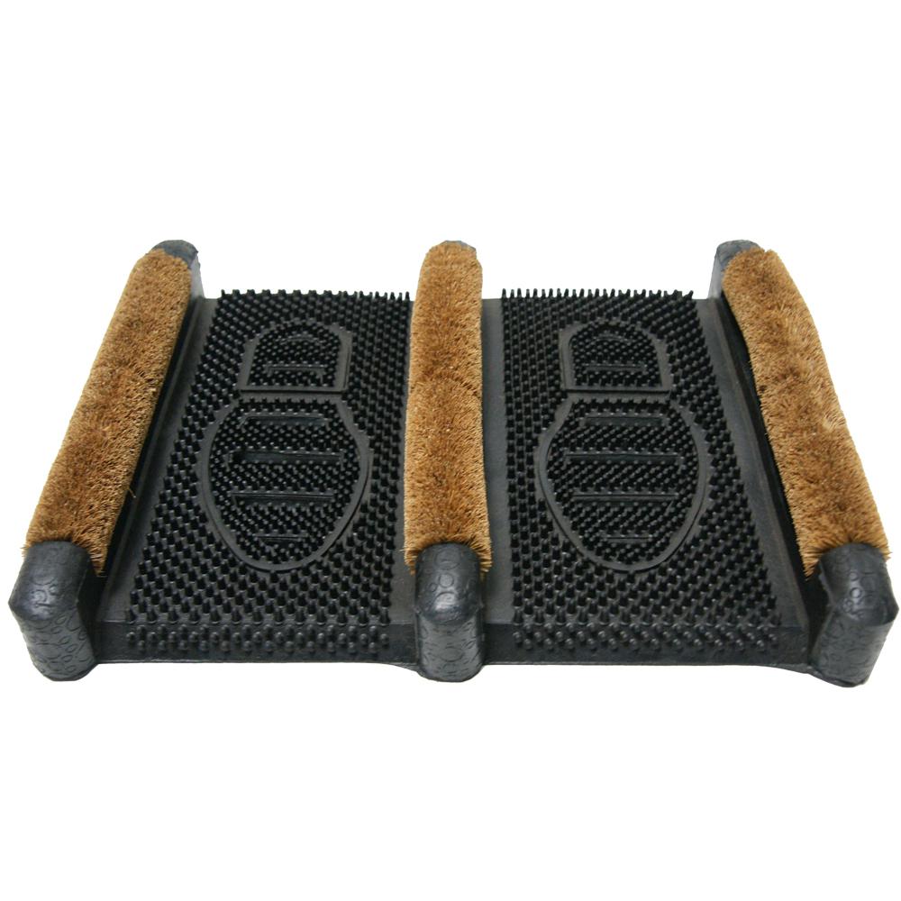 Rubber-Cal Traditional 12 inch x 16 inch Coir Boot Scraper Door Mat by Rubber-Cal