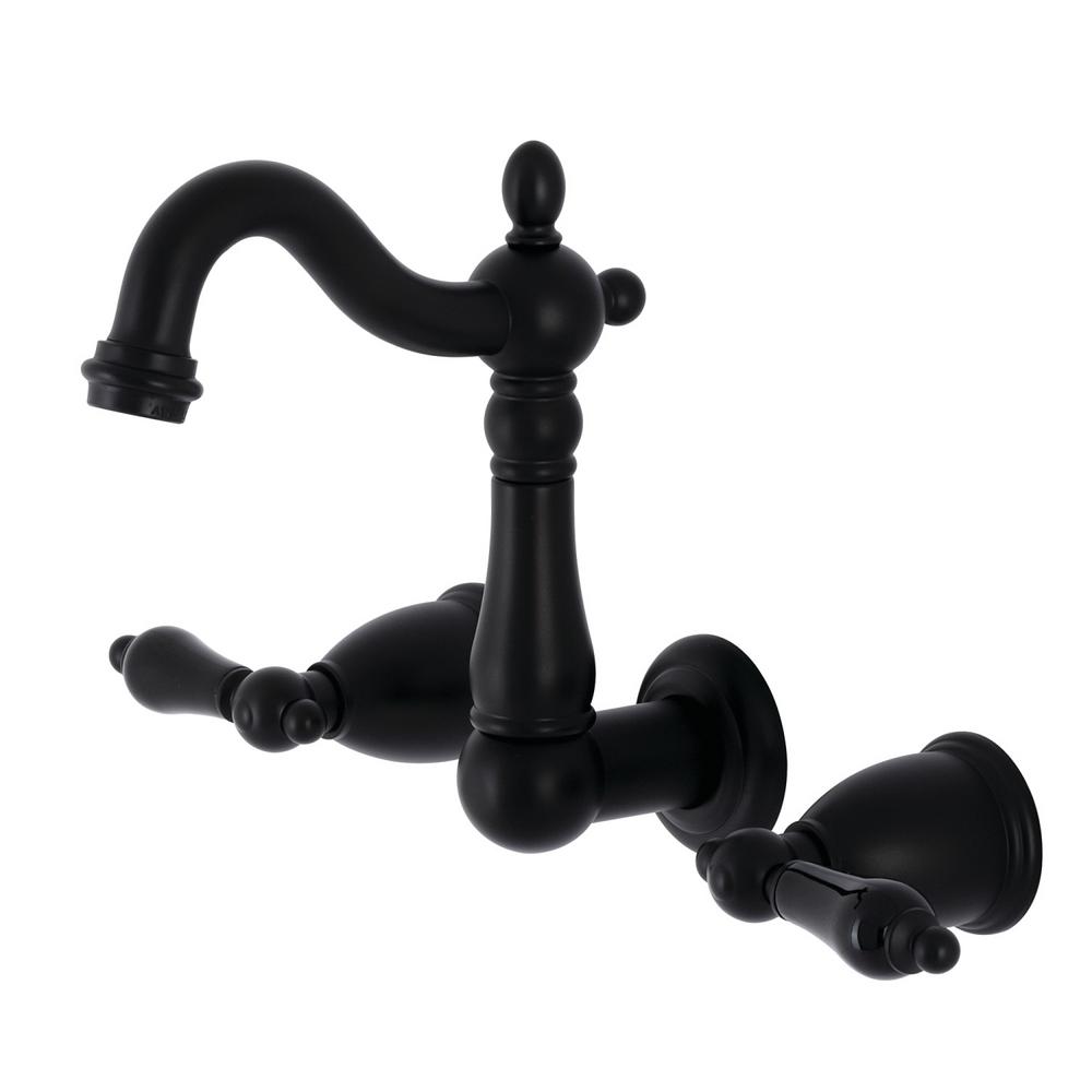 Kingston Brass Duchess 2 Handle Wall Mount Bathroom Faucet In